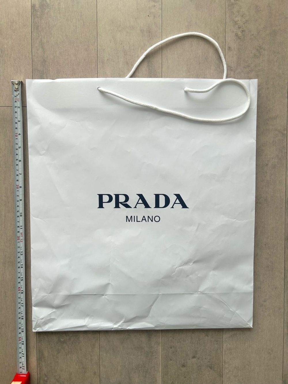 PRADA White Shopping Bag